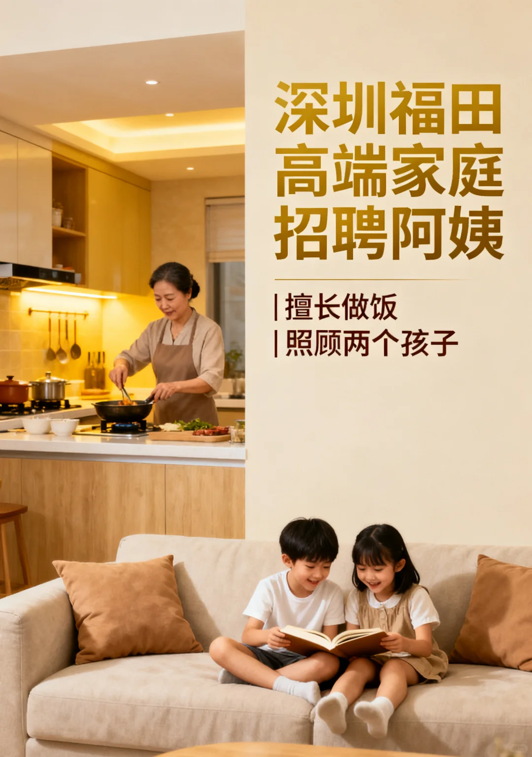 深圳福田诚聘高端家政阿姨，擅长做饭者优先