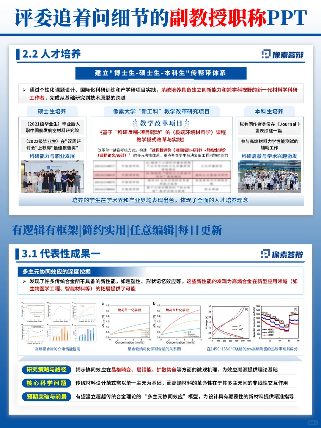 给导师做了份预聘副教授PPT被夸爆了😏