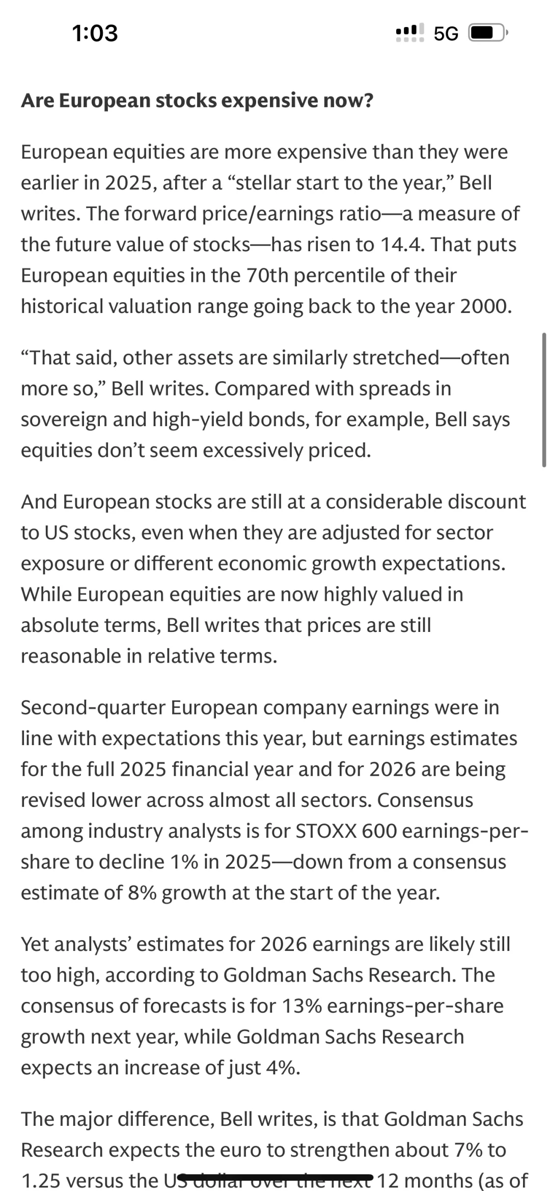 📈高盛研報：欧洲股市预测｜STOXX 600 12个月