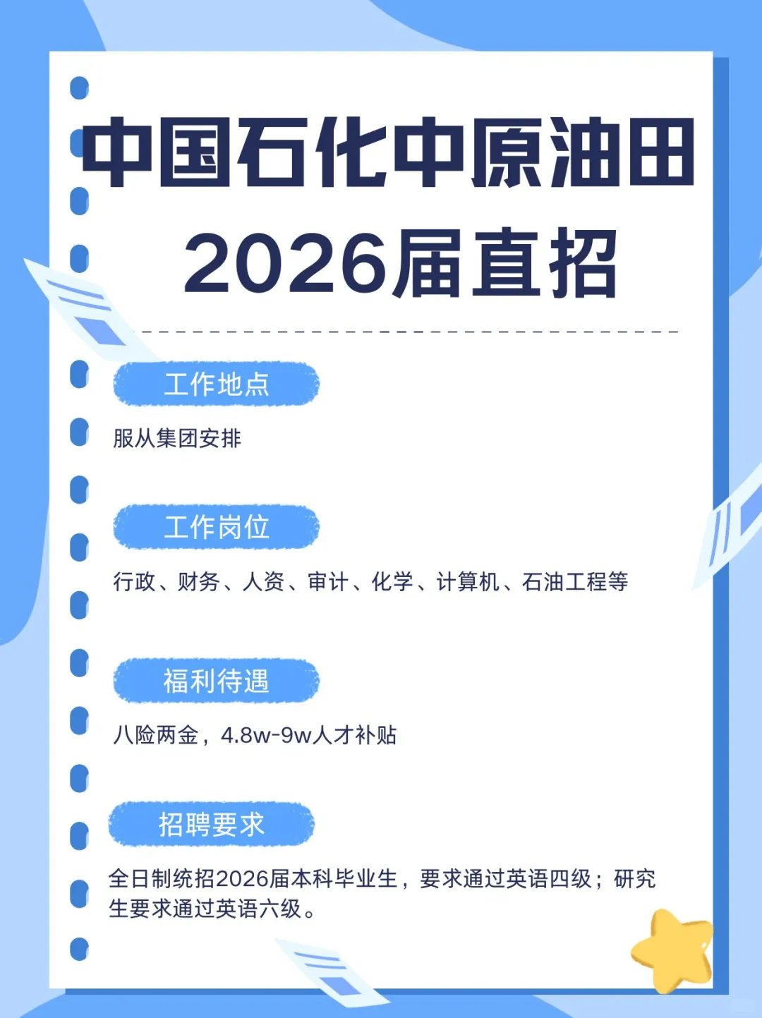 🚀中原 油田2026届直招火热开启！