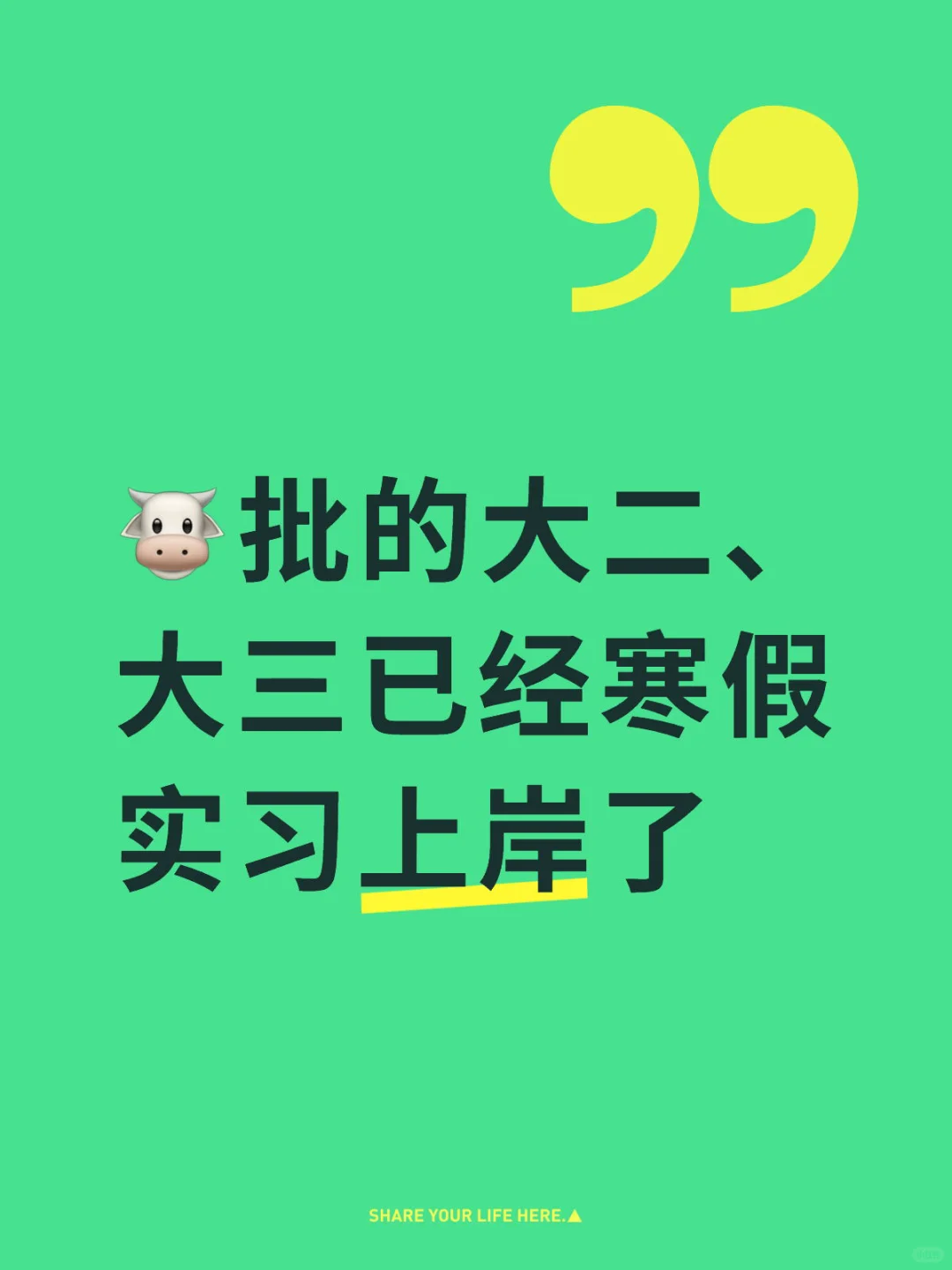 🐮批的大二、大三已经寒假实习上岸了