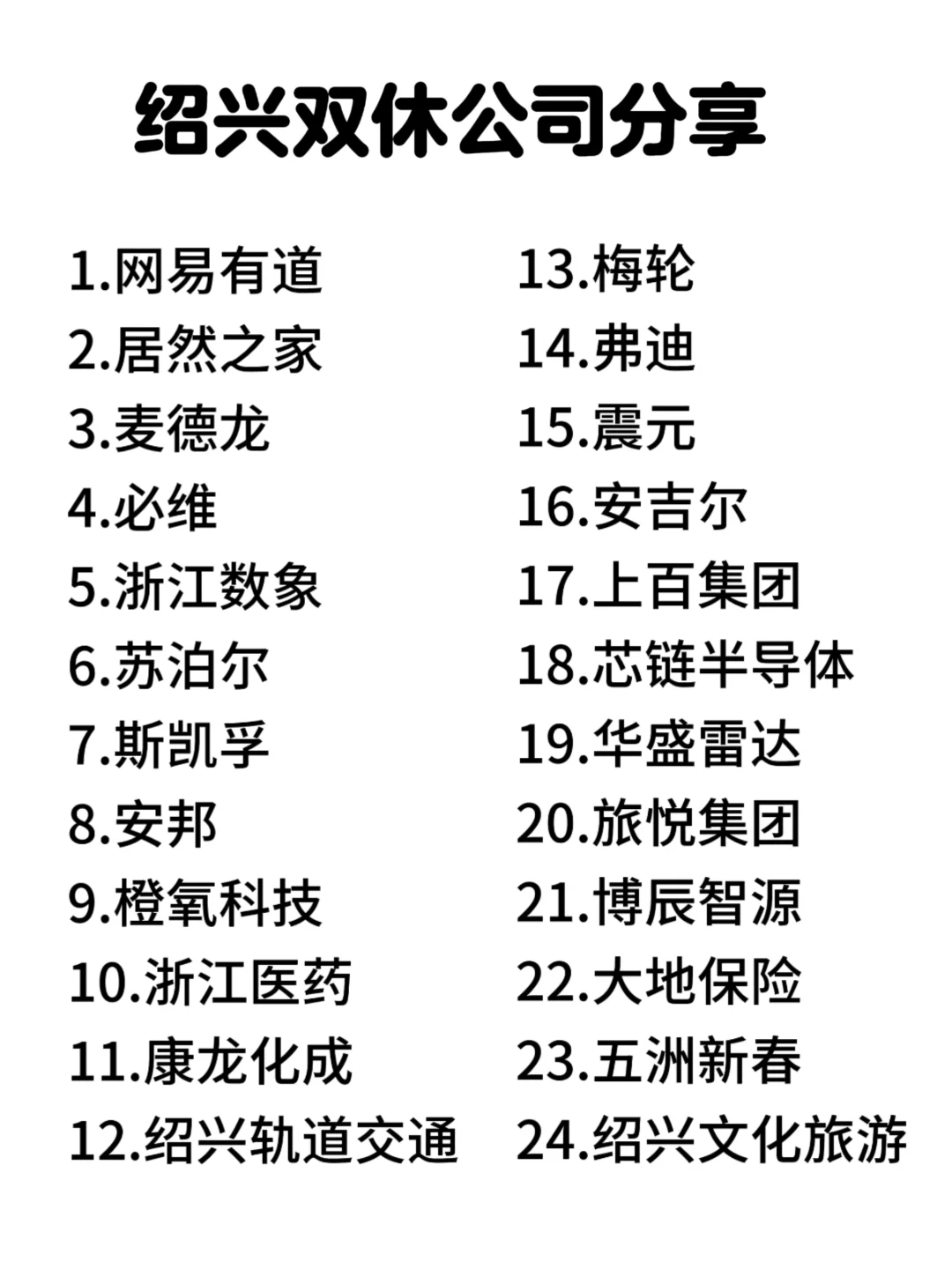 绍兴双休神仙公司合集来啦！打工人速码✨