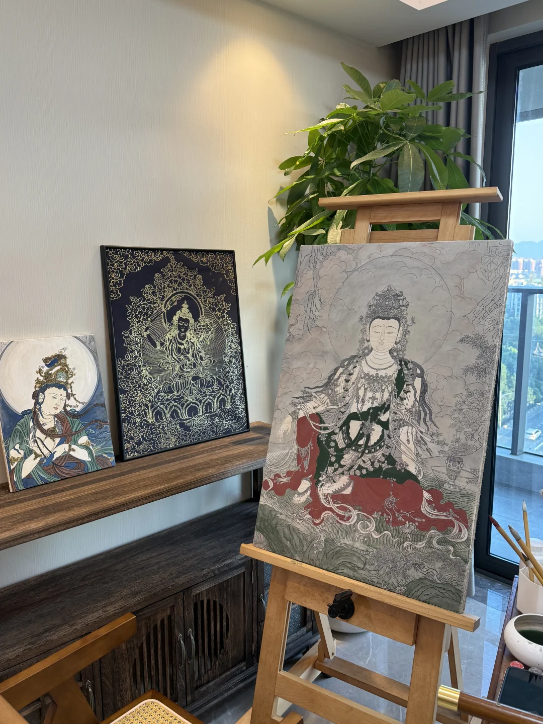 杭州急需岩彩壁画画师|包住