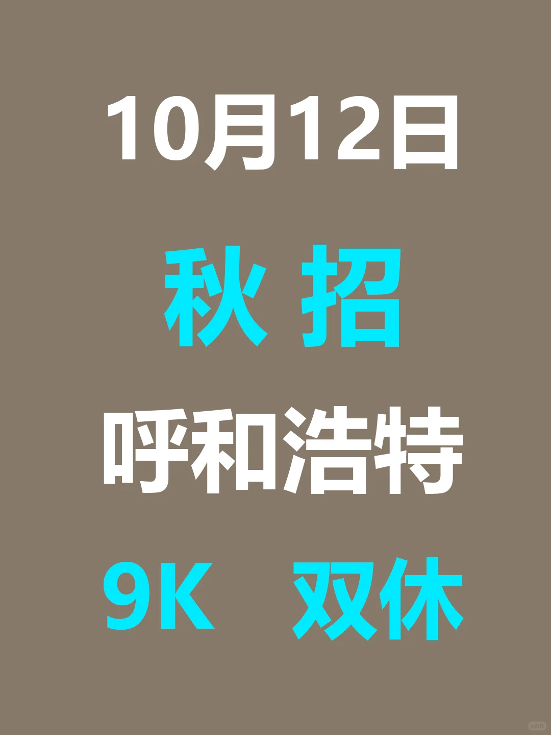 10月12日 呼和浩特26届秋招爆发，节奏很快