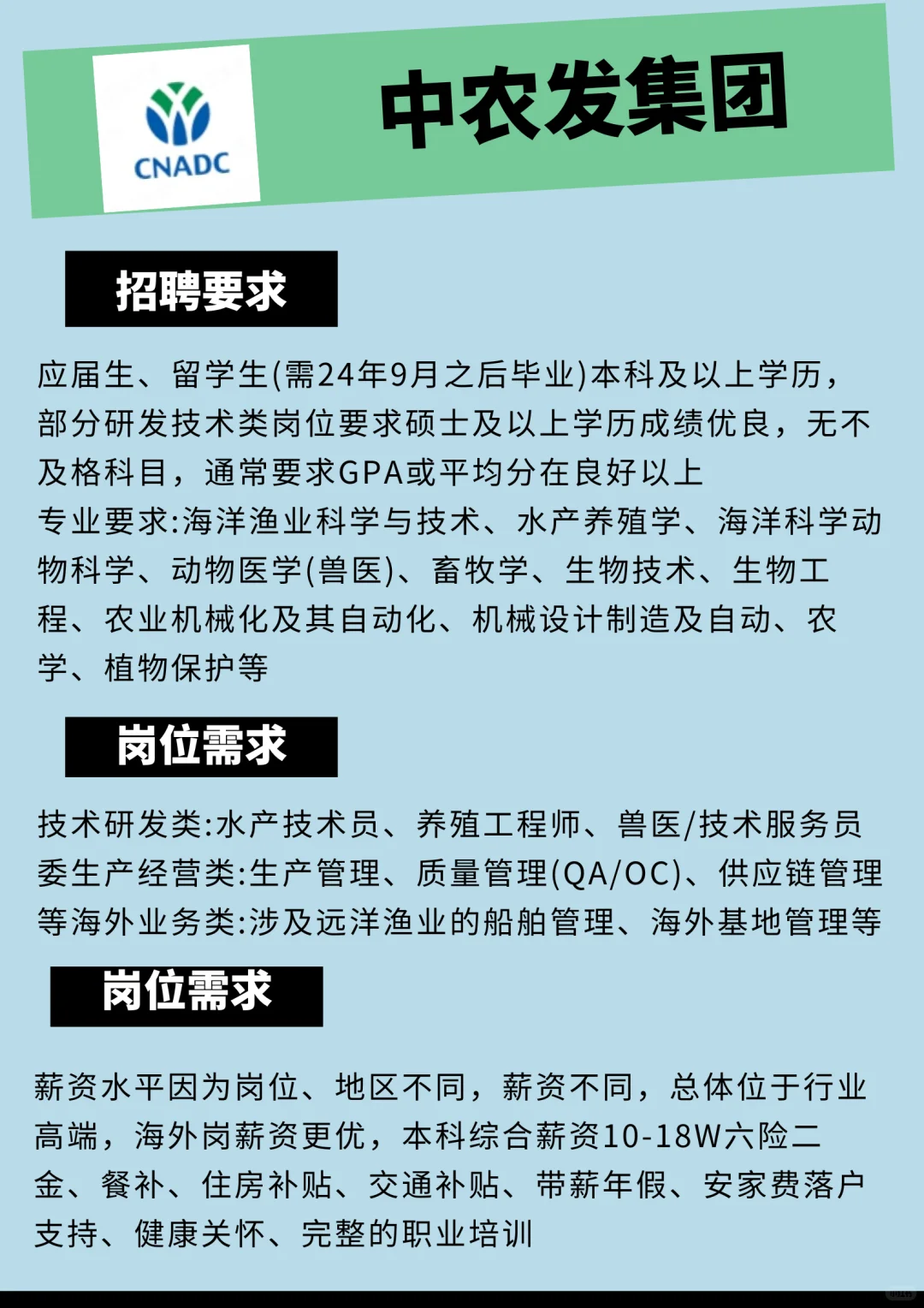 中农发集团急招应届大学生