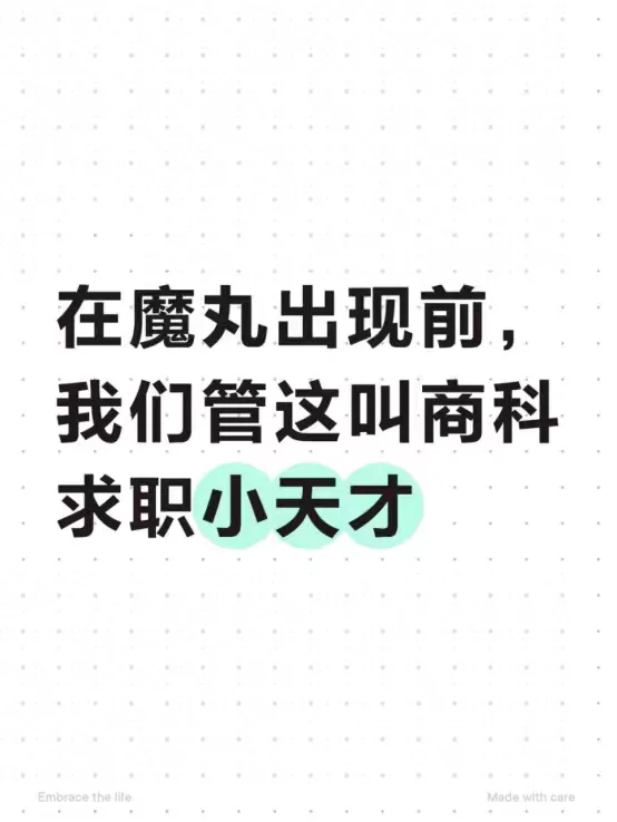 在魔丸出现前，我们管这叫商科求职小天才