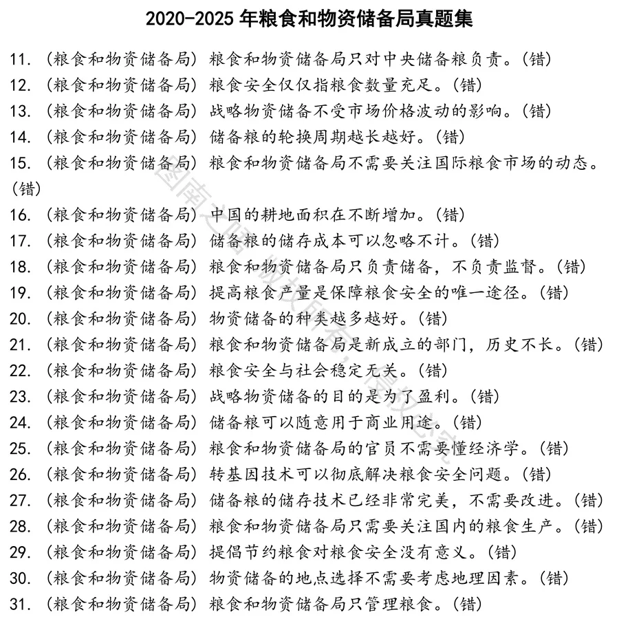 粮食和物资储备局招聘考试资料真题笔试面试
