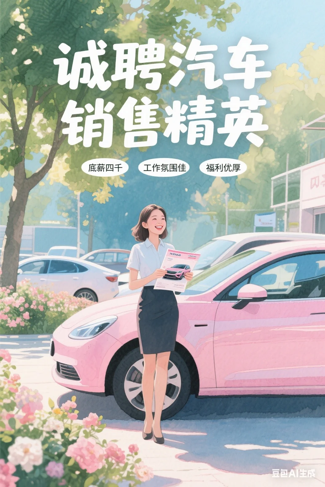 高薪诚聘汽车销售、无责底薪4000元 🔥高薪诚