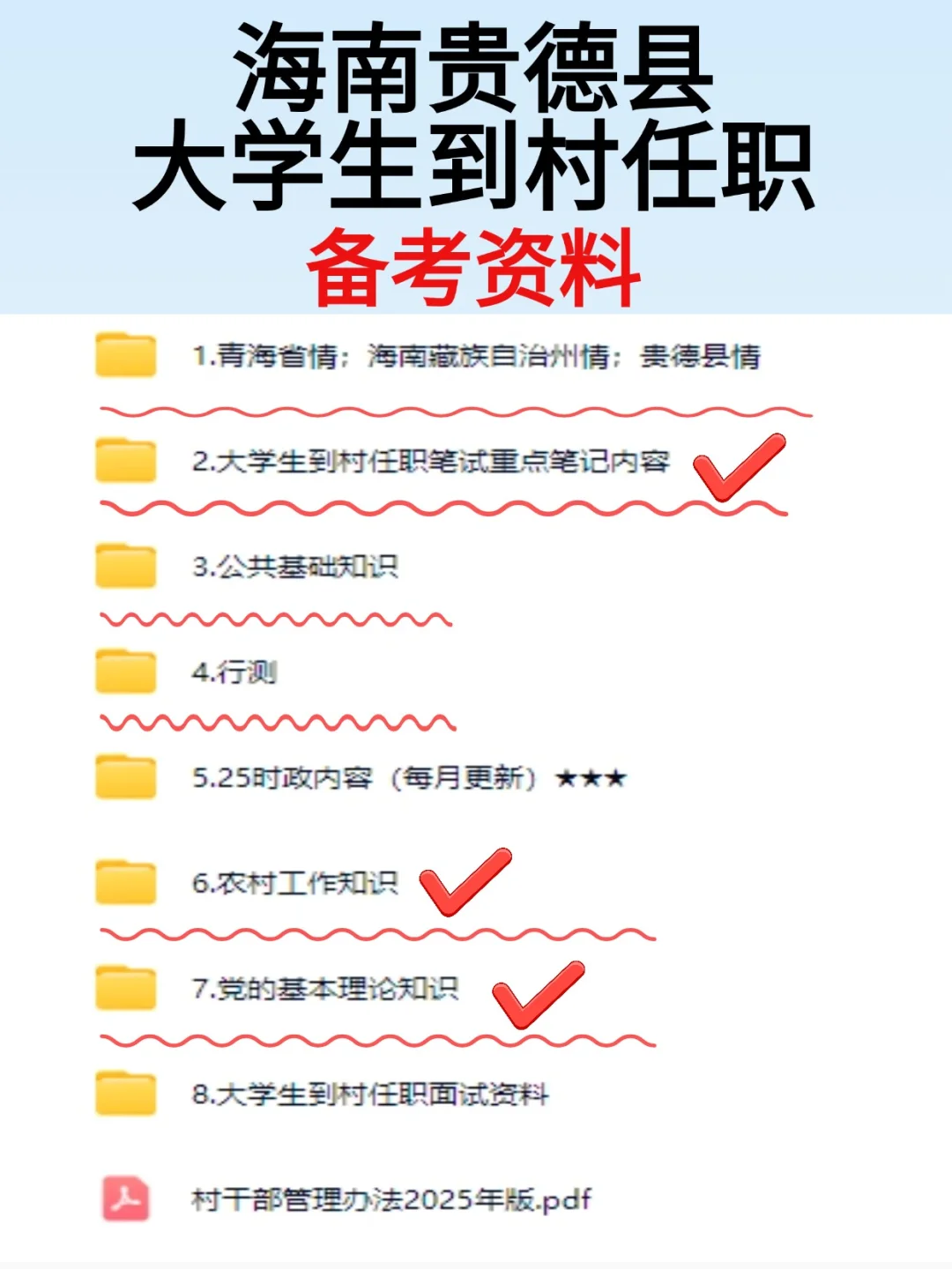 2025贵德县选聘大学生到村任职考试资料分享