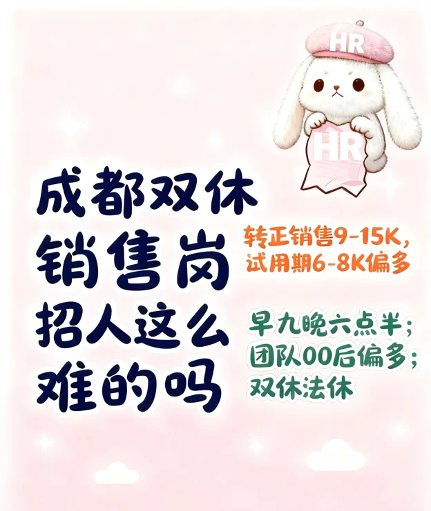 成都双休销售岗位招聘这么难了哇