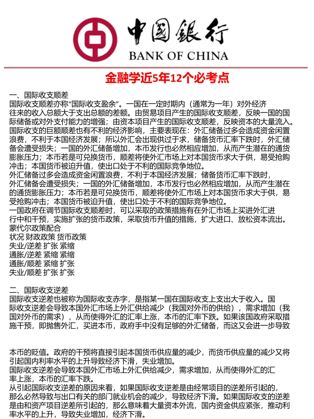 给这周日参加中国银行笔试的人提个醒！