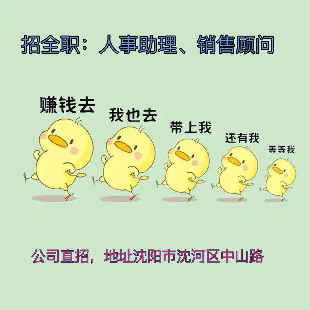 招全职～人事助理、销售顾问