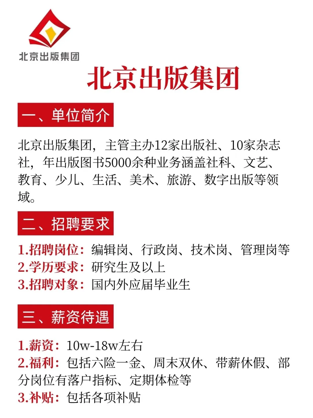 北京出版集团招聘，内推详情