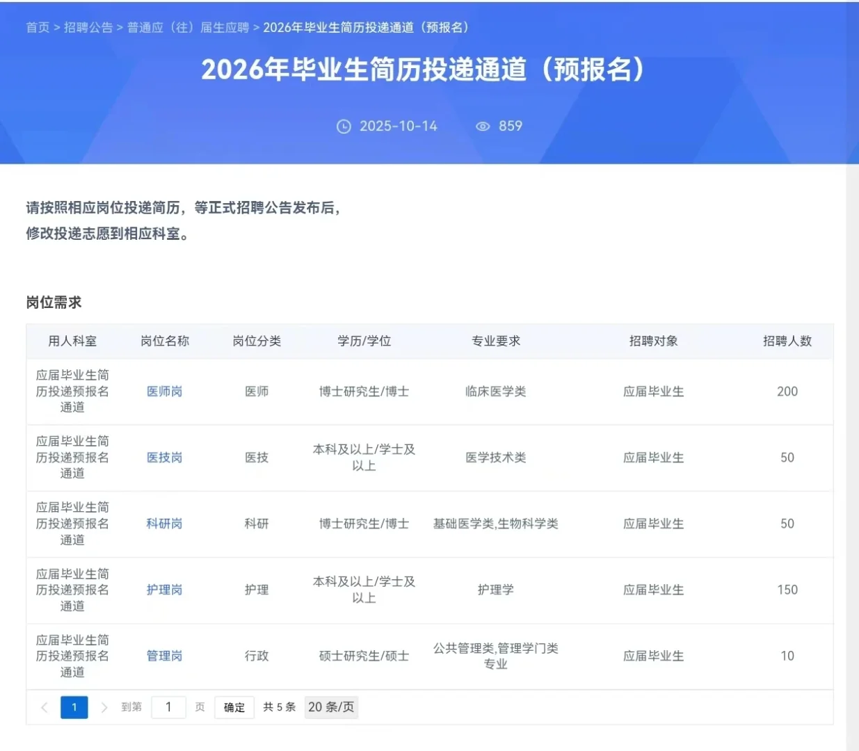浙大邵逸夫招聘护理人员26届应届生150名！
