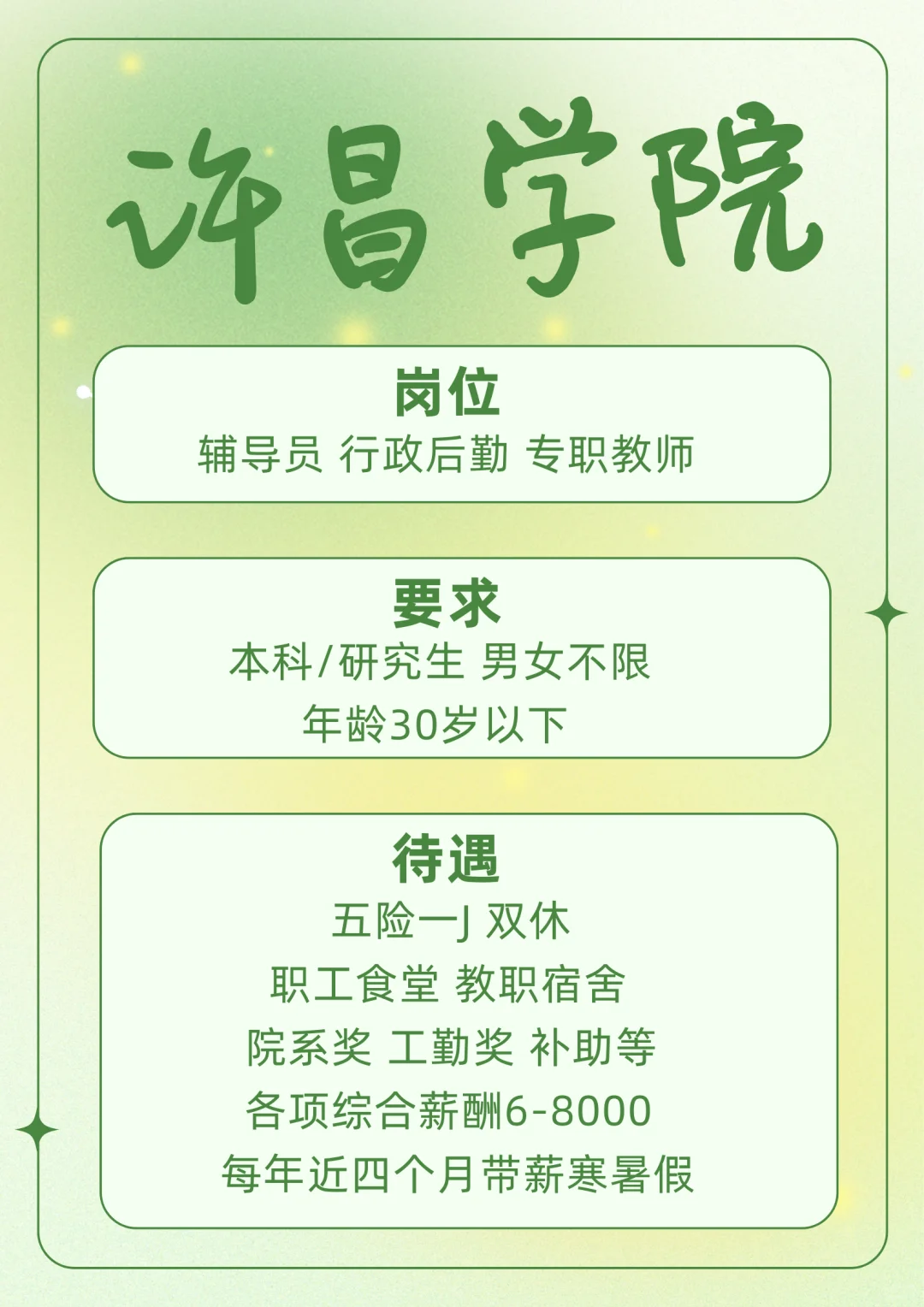 有人要来许昌学院当辅导员吗？？？