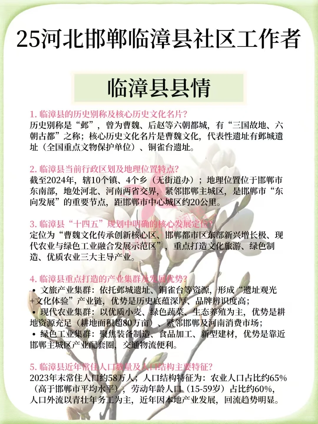 🌊25临漳县社区工作者，就这几页纸，熬夜背吧