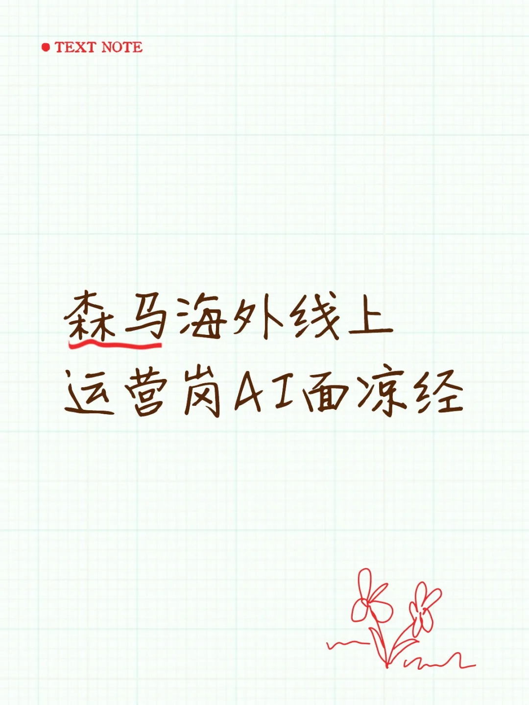 森马海外线上运营岗AI面凉经