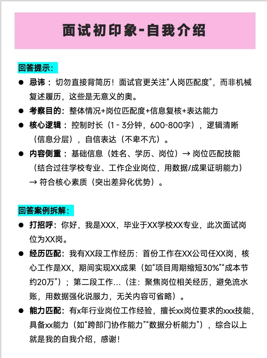 面试上万人，这是见过最满意的《自我介绍》