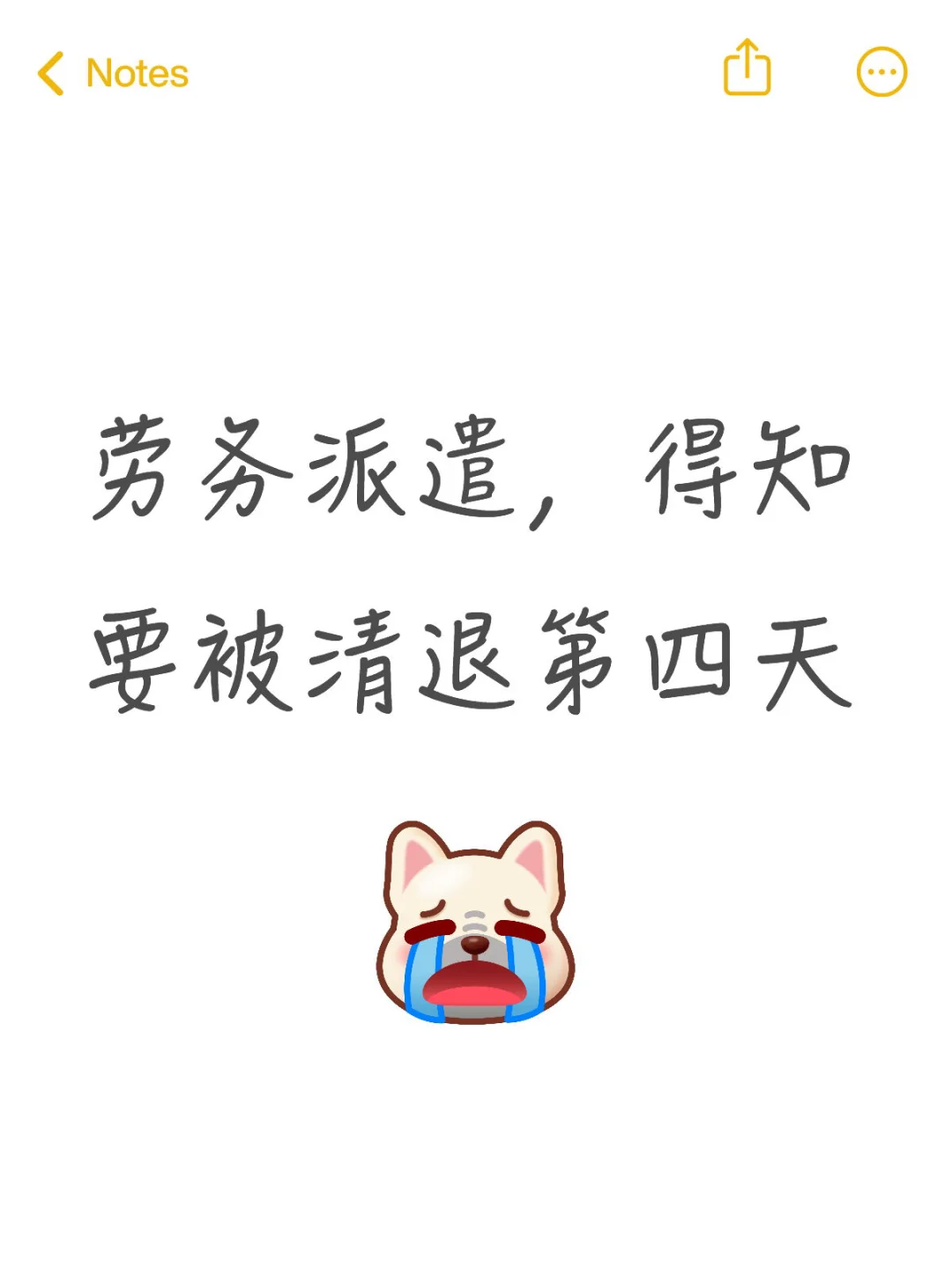 劳务派遣，得知要被清退第四天