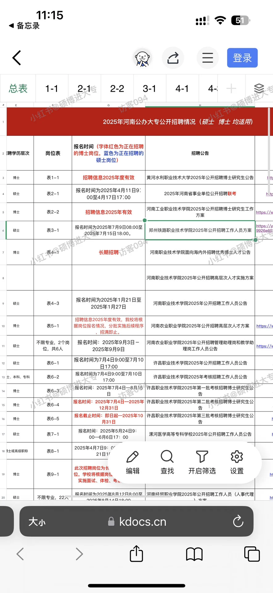 公办大专招聘岗位表