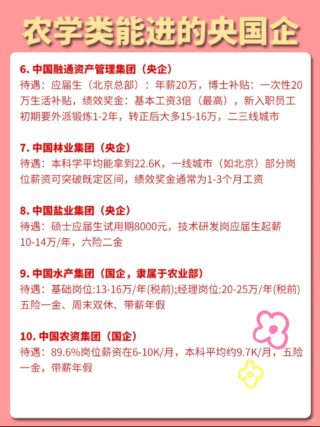 建议农学类专业毕业生大胆去投国企