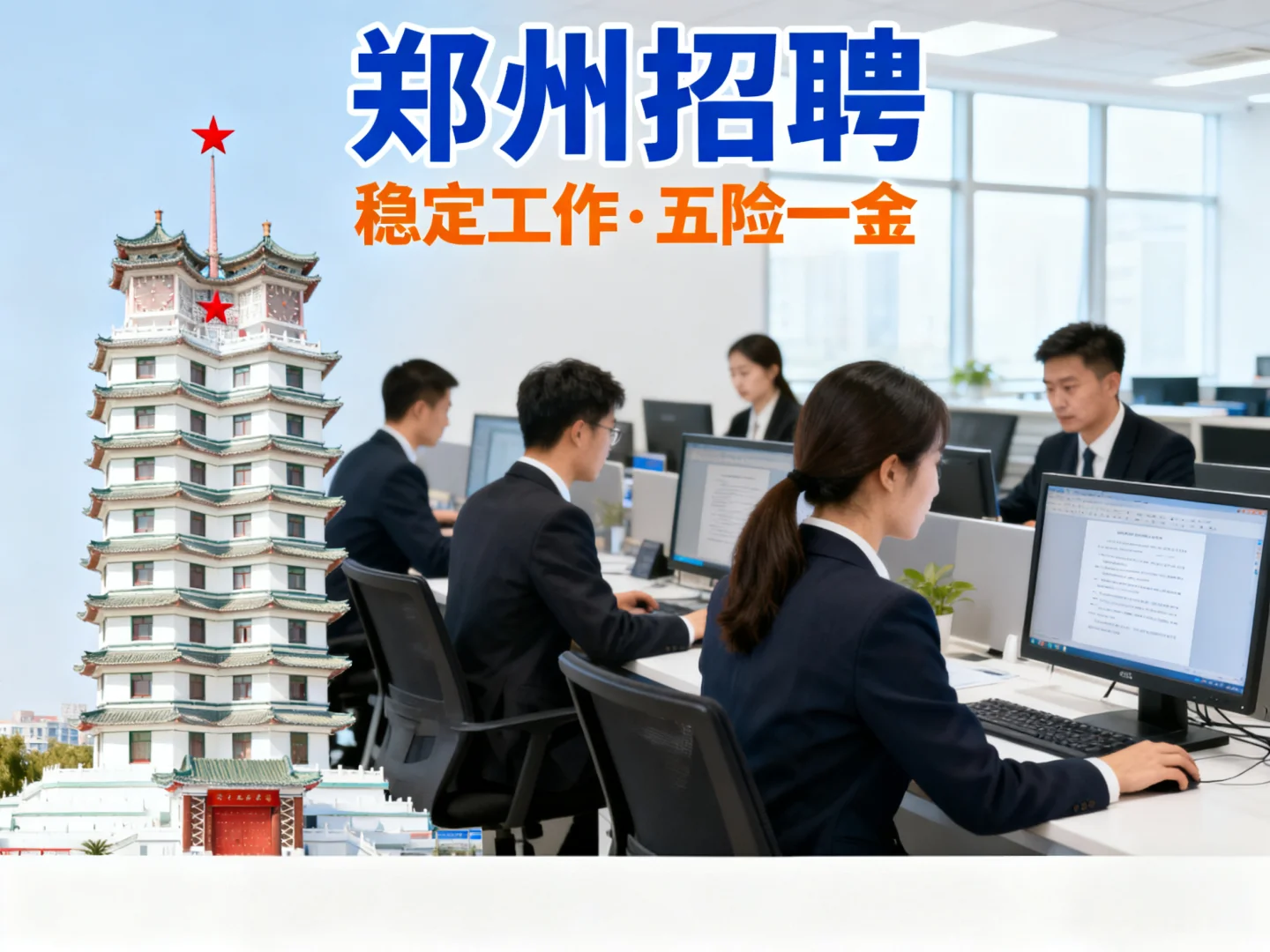 郑州事业单位招人！五险一金，4-6k，冲吧…