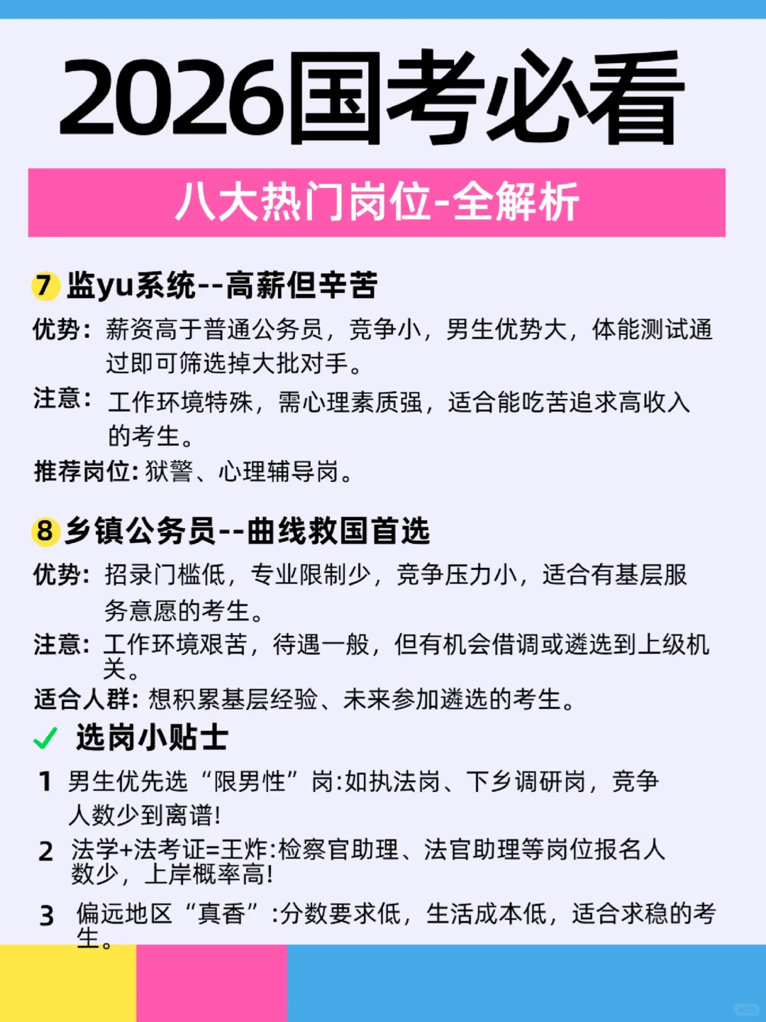 26国考避坑指南！八大热门岗位深度解析🚀