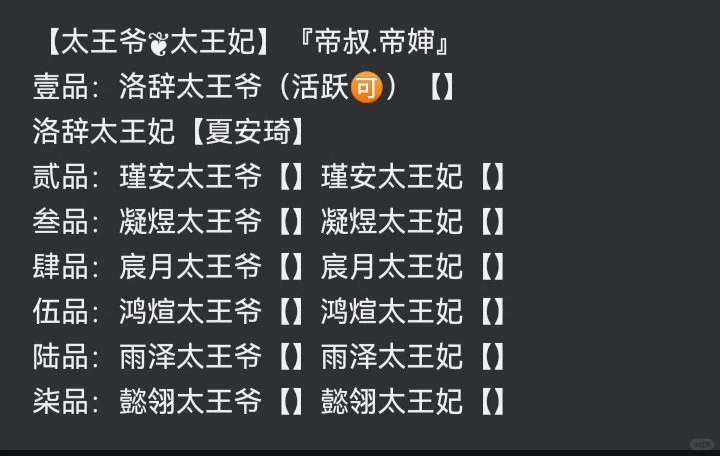 羽棠『主王府群』职位🈲偷/盗