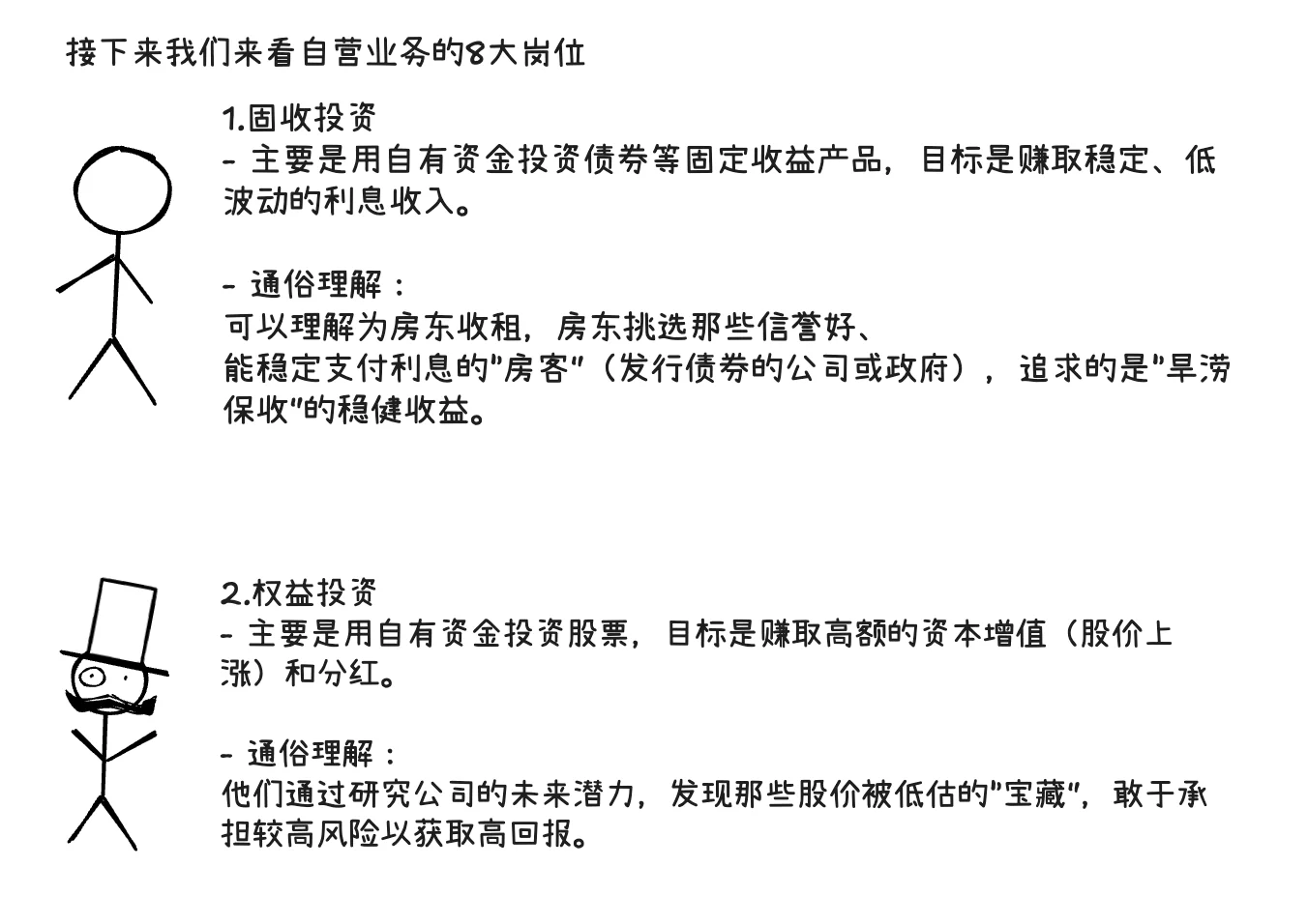 券商的100个岗位：自营8大岗，3分钟通俗讲