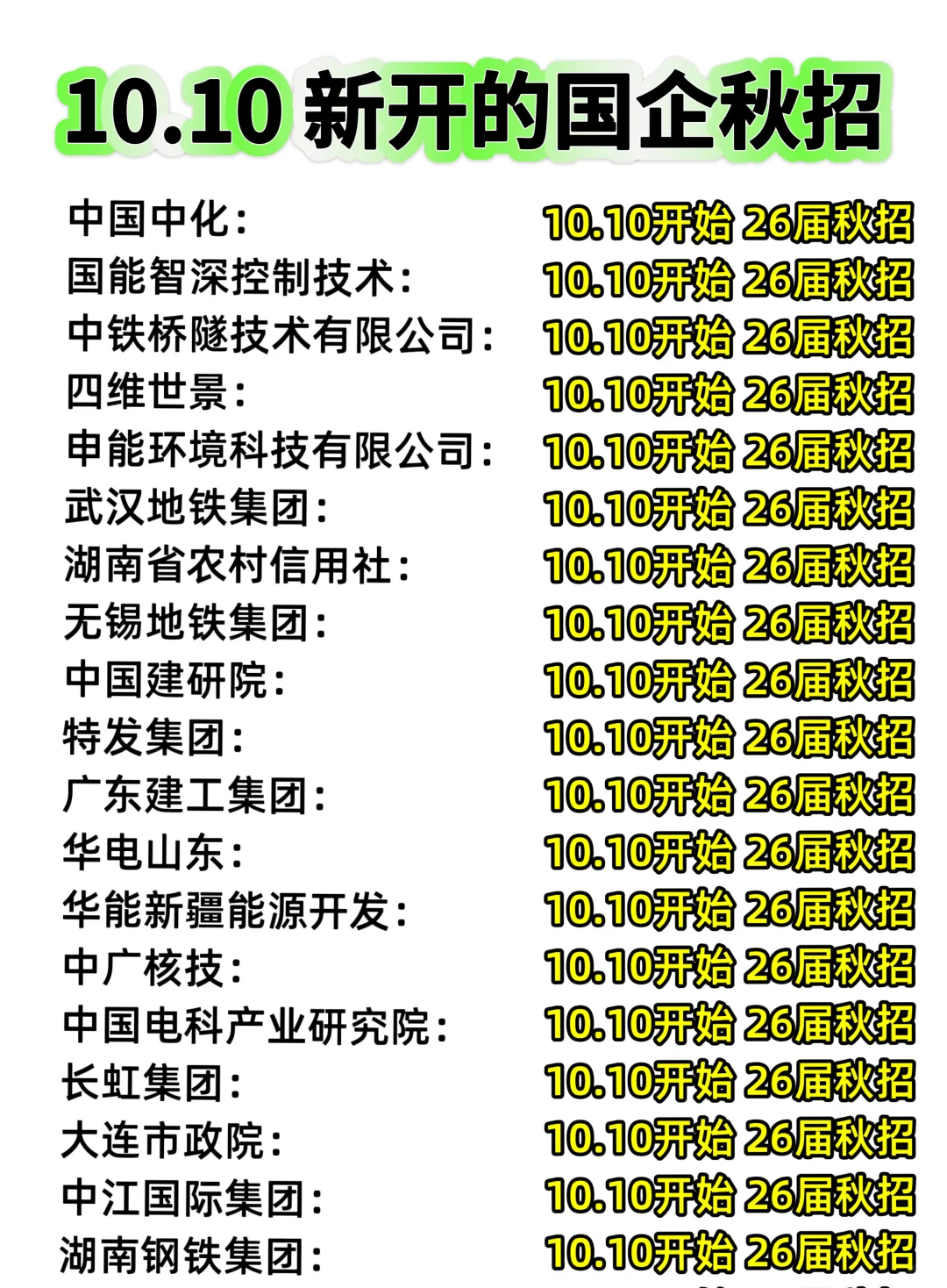 10.10新开的国企秋招！把免笔试的先投了