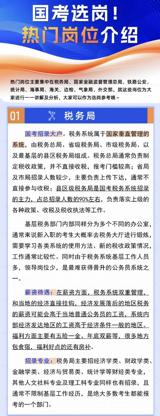 ☝️国考有哪些热门岗位⁉️