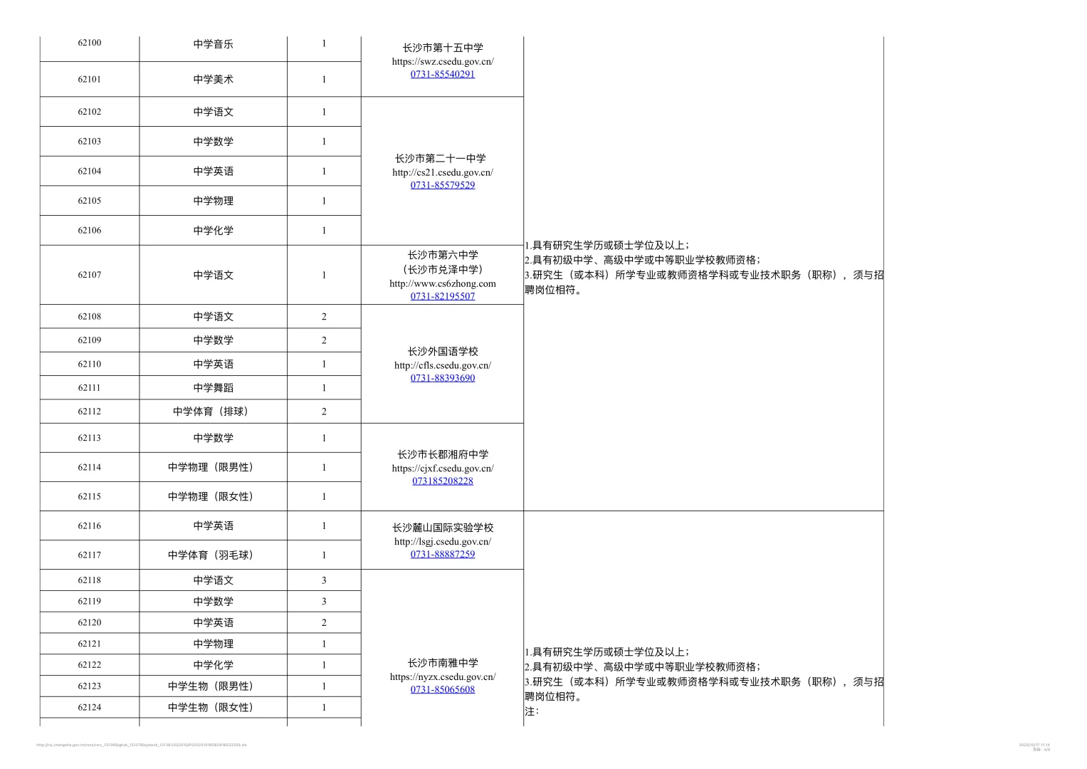 26年长沙教育局所属事业单位公开招聘教师