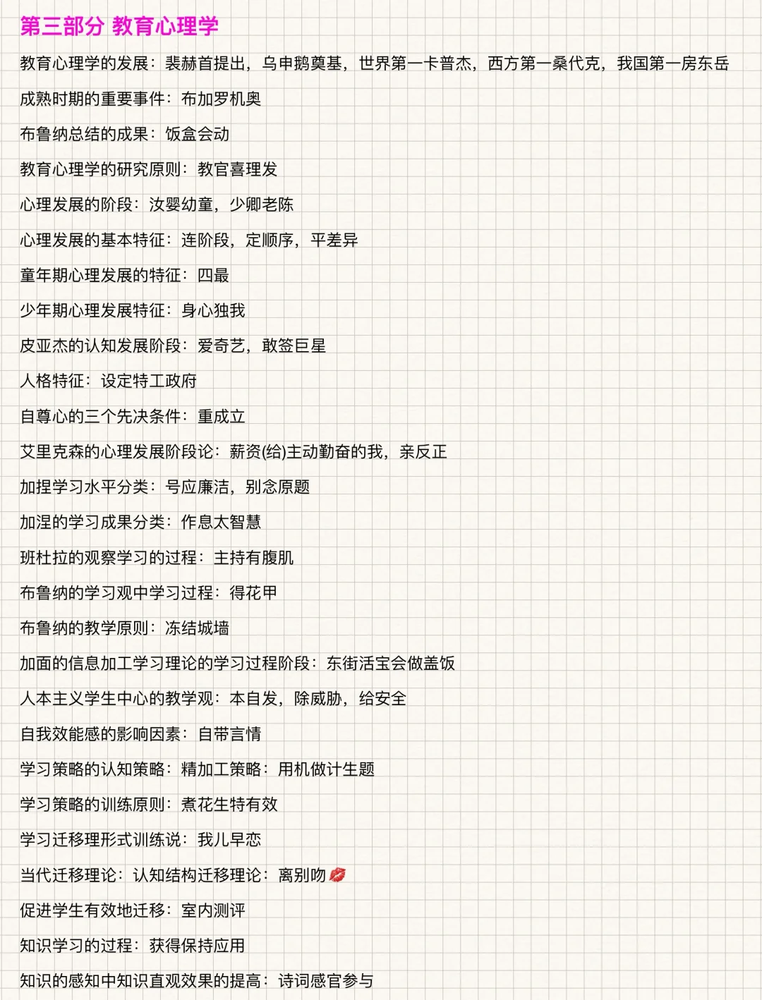 教综 山香口诀合集