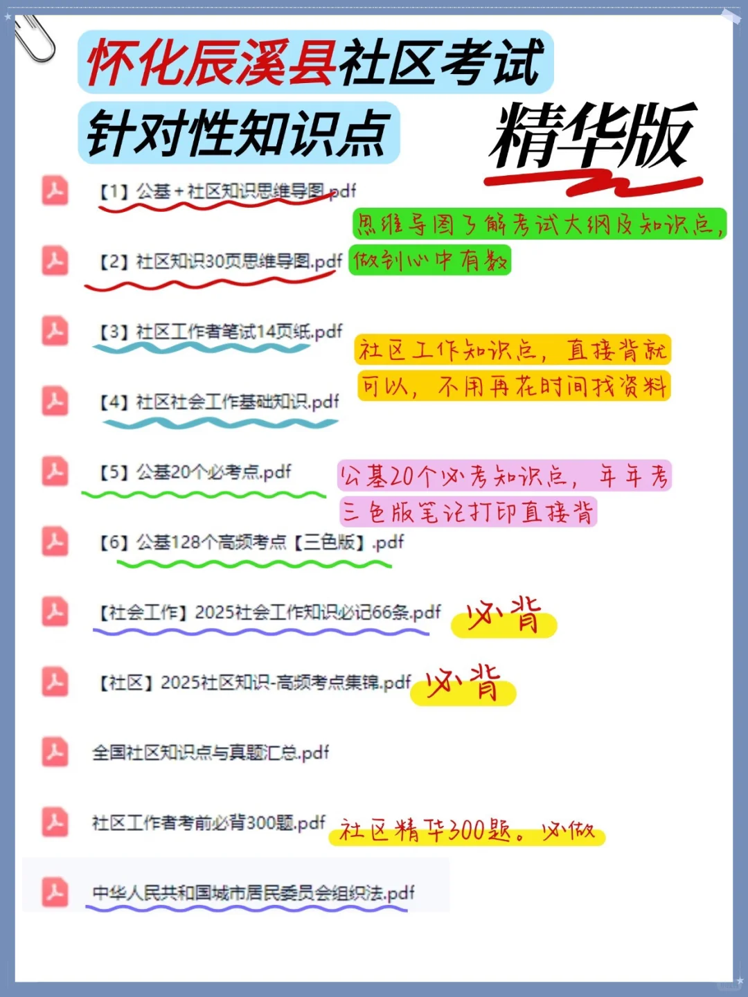 怀化辰溪县社区招聘，就这几页，熬夜背，稳！
