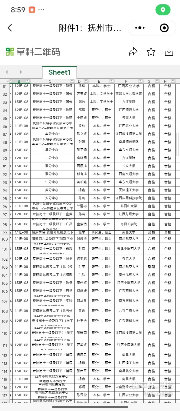 抚州2025事业单位公示名单出咯
