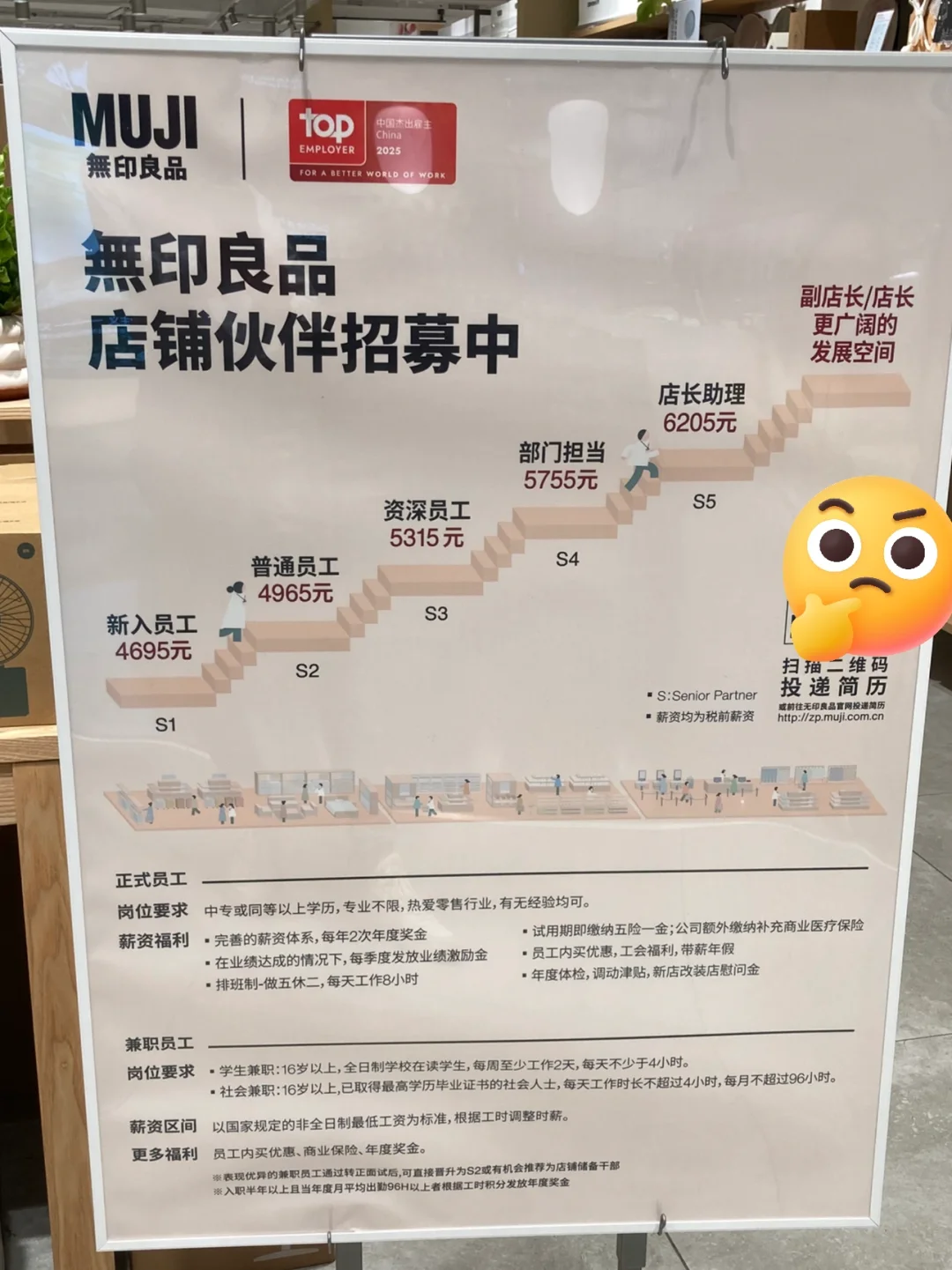 无印良品这个薪资有点低吧？！