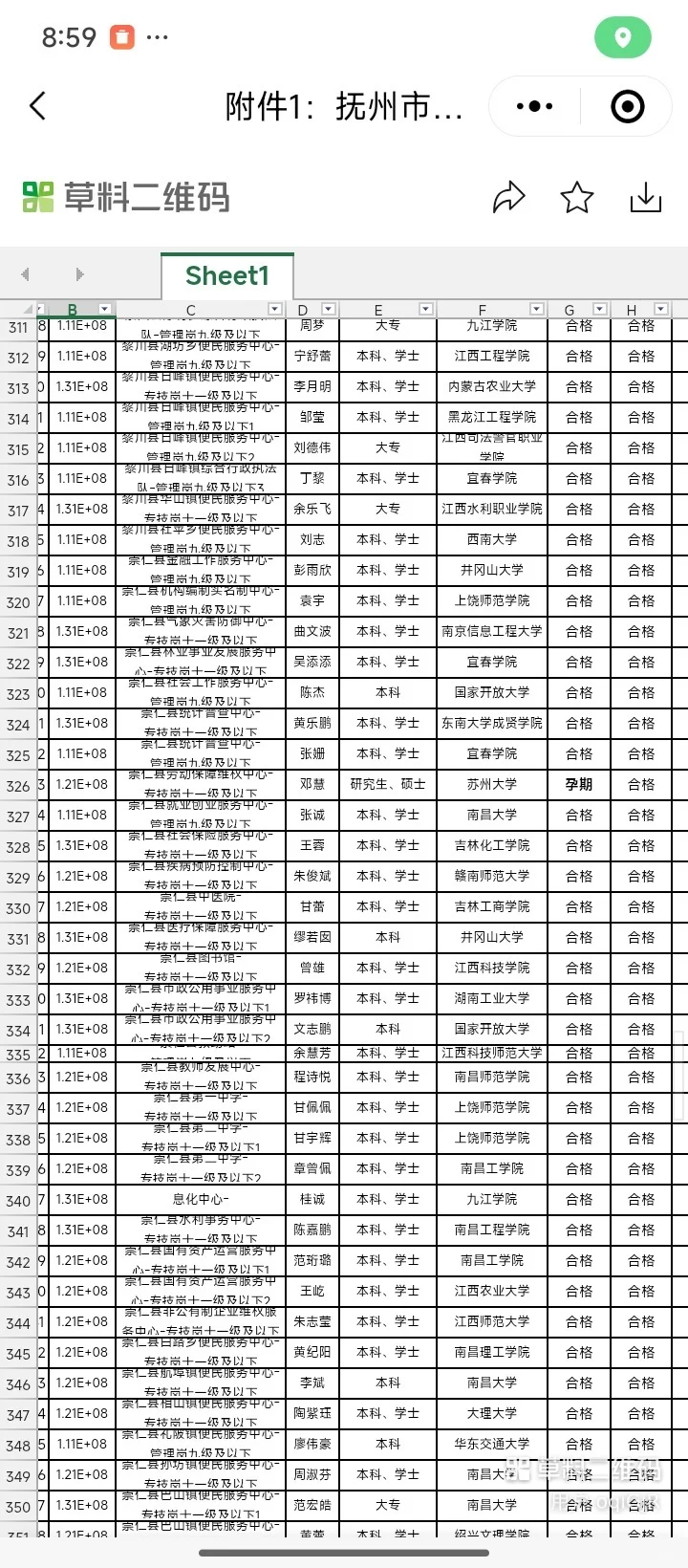 抚州2025事业单位公示名单出咯