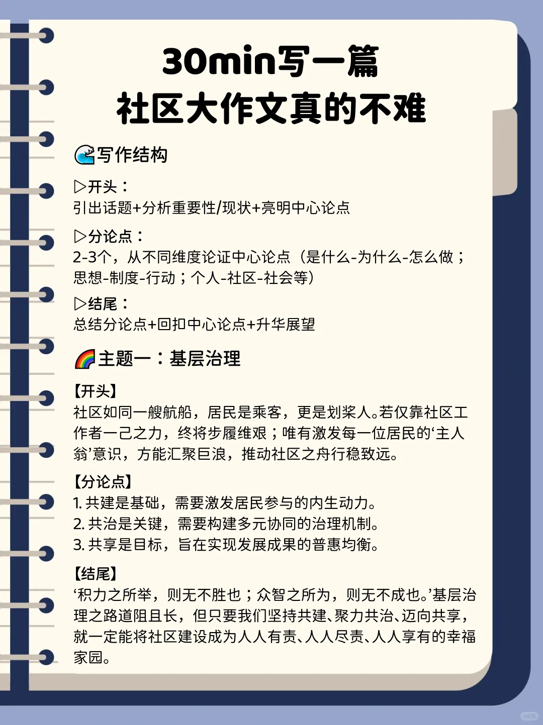 30min写一篇社区大作文真的不难！