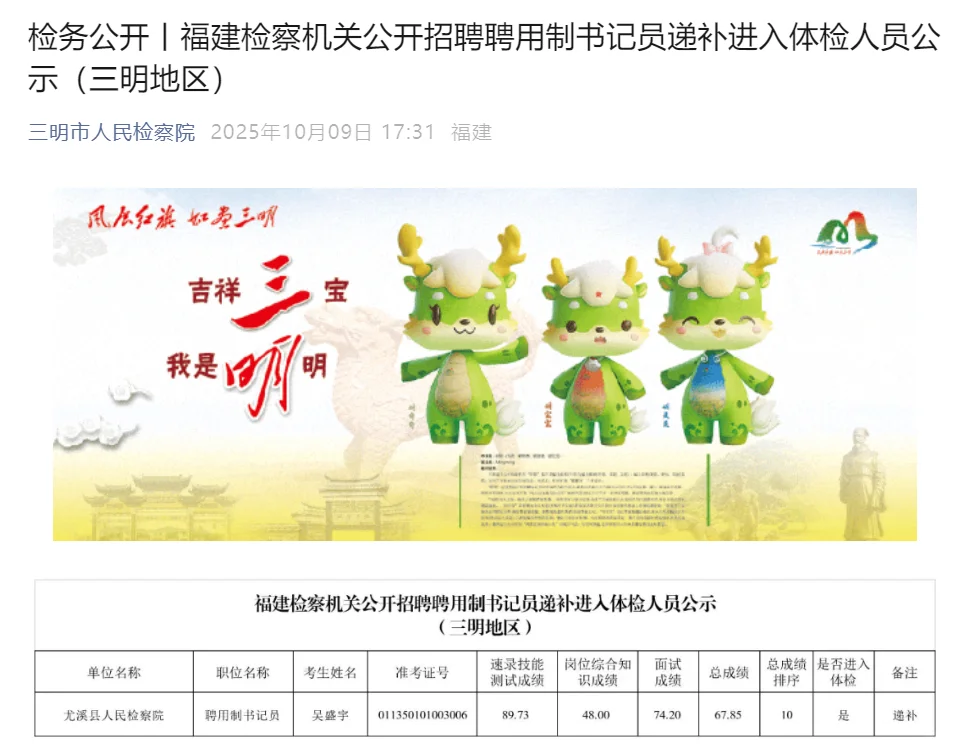 福建书记员还在递补