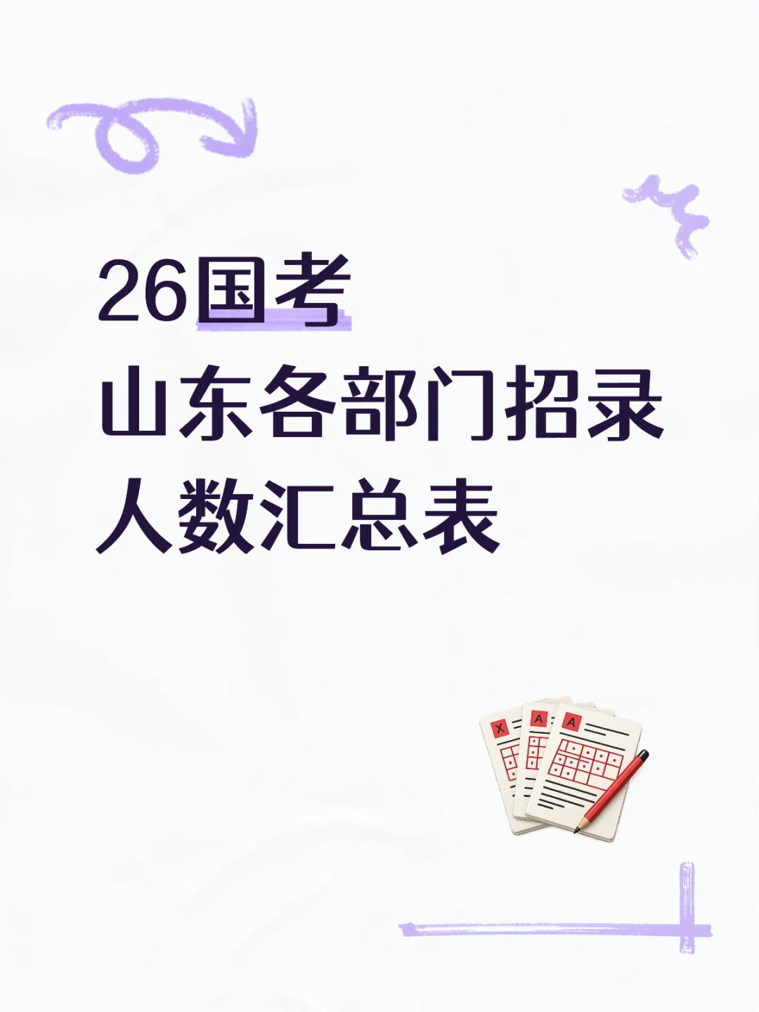 26国考山东各部门招录人数汇总表