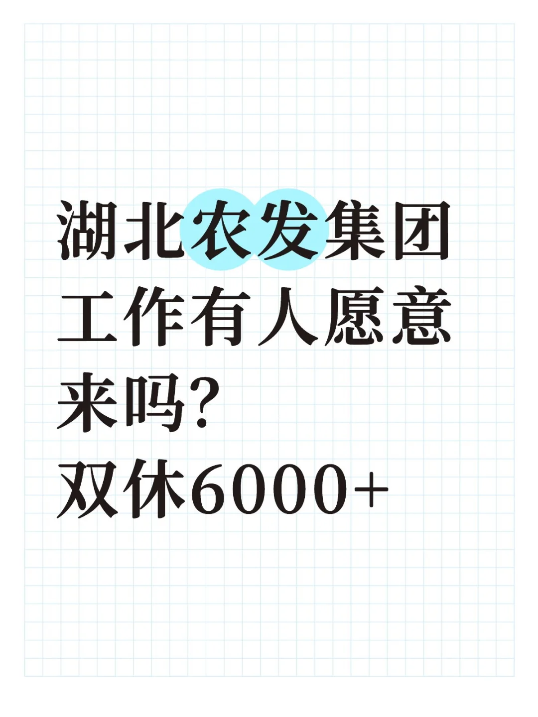 湖北农发集团工作有人愿意来吗？双休6000+