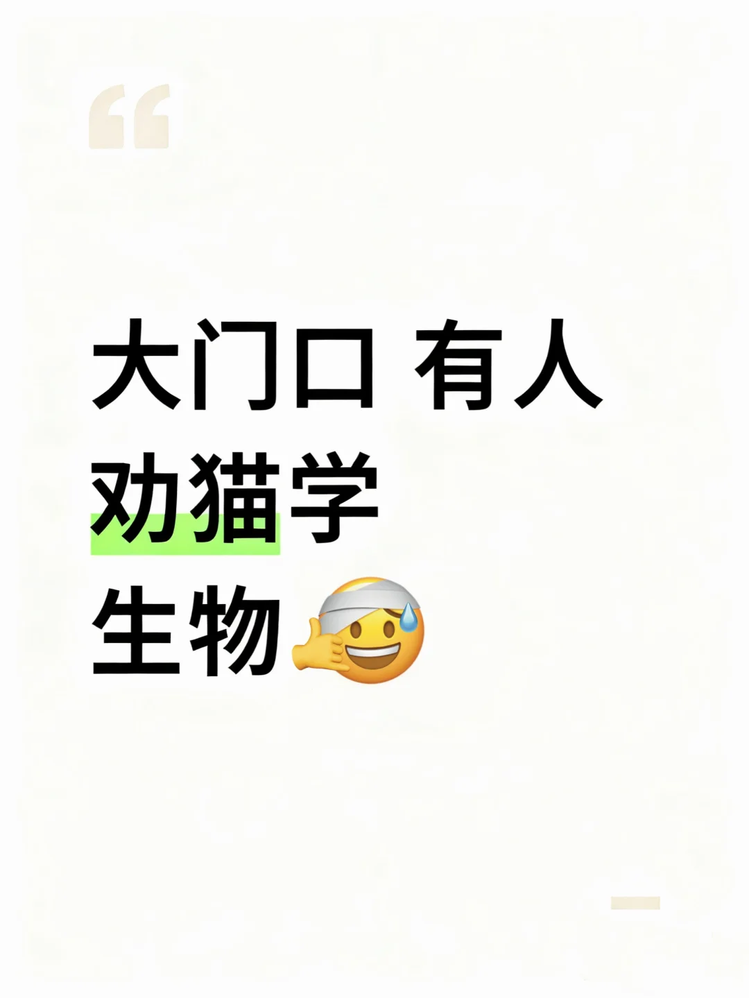 大门口 有人劝猫学生物😨