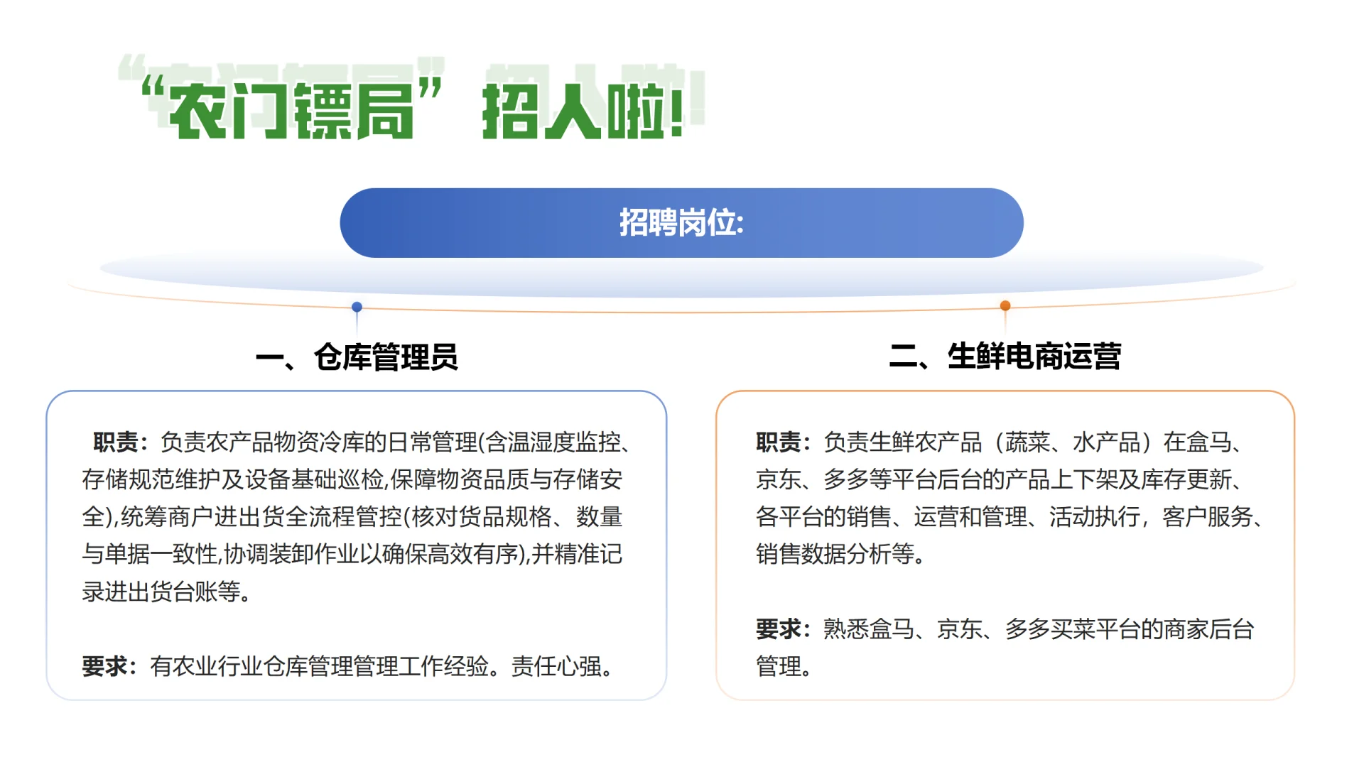 农门镖局招人啦！