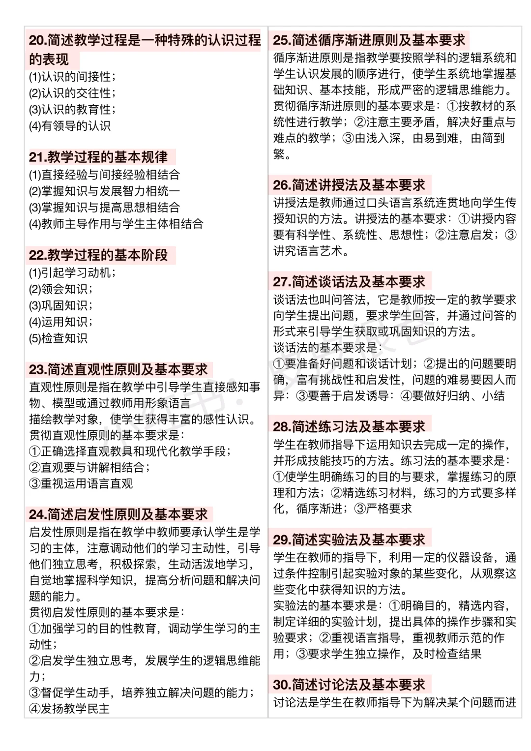 对！！25教师编简答题就考这一百道🔥
