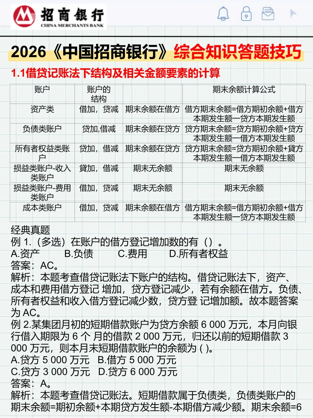 提醒一下10.19招行第二批笔试，无非就这5页