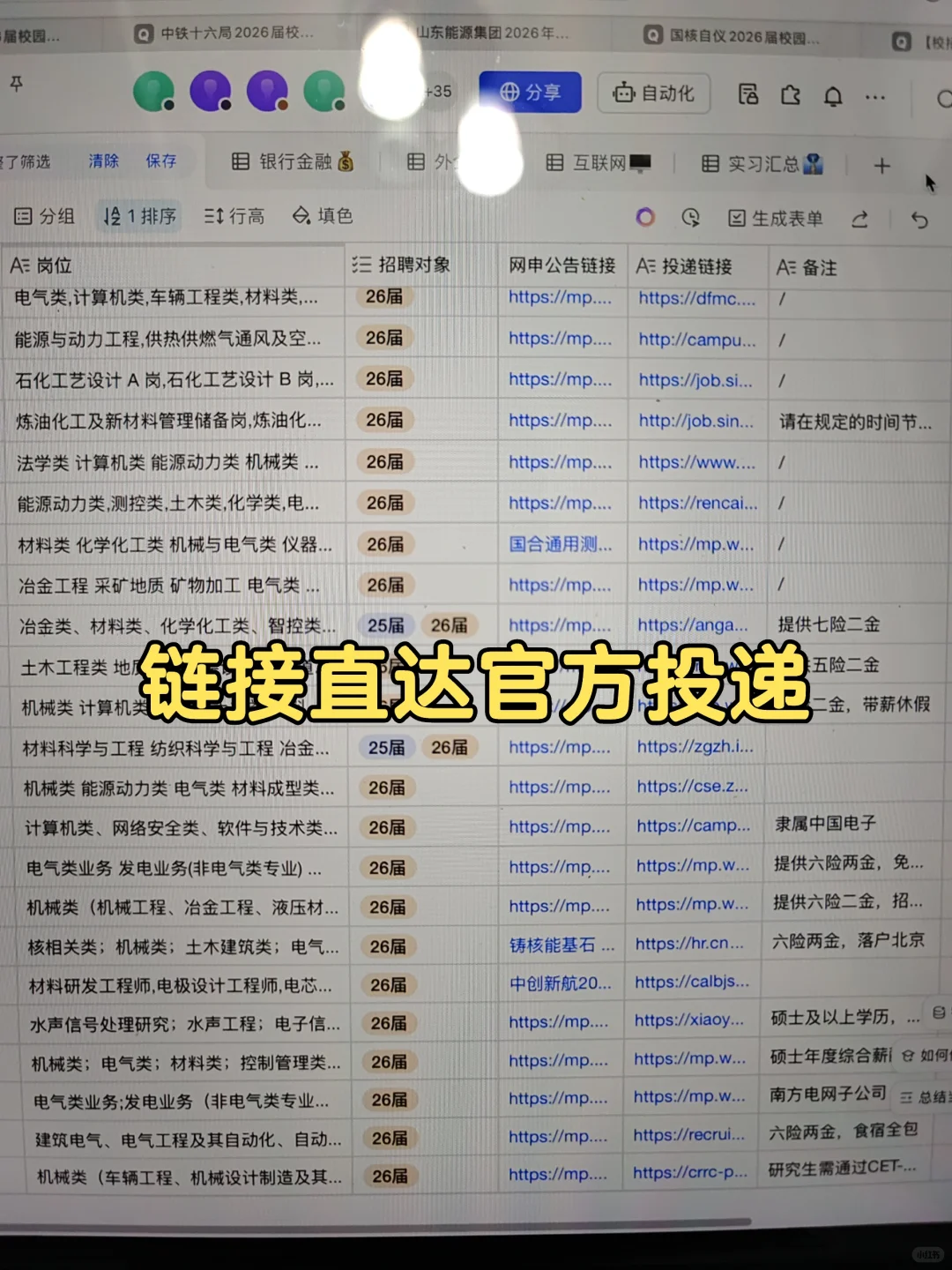 这些都是招材料专业的央国企，已汇总好了！