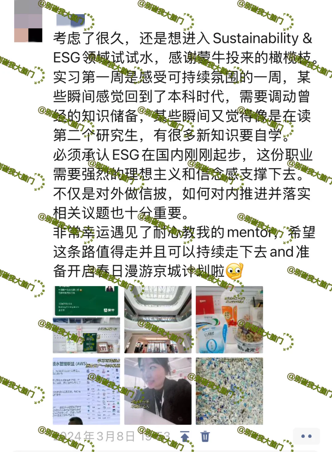 ESG实习回忆录｜快消甲方可持续发展岗（一）