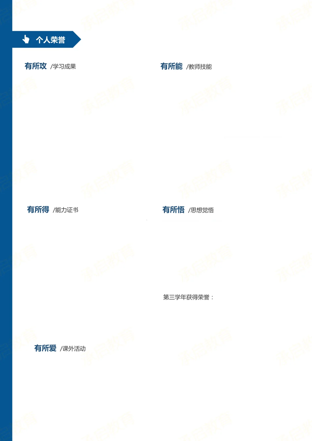 提前批丨个人简历模板（可自取）