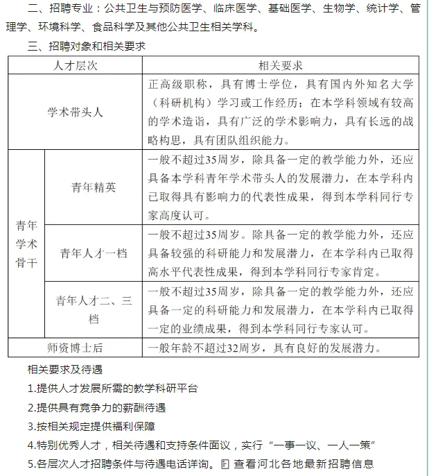 河北大学公共卫生学院高层次人才招聘啦