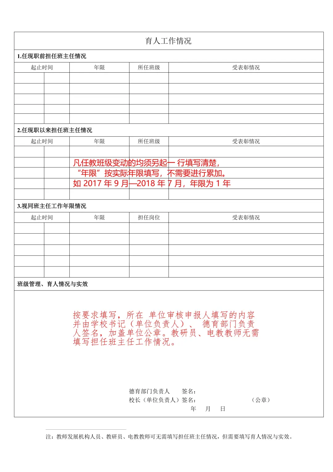 2025年佛山教师职称评审申报表填写指引